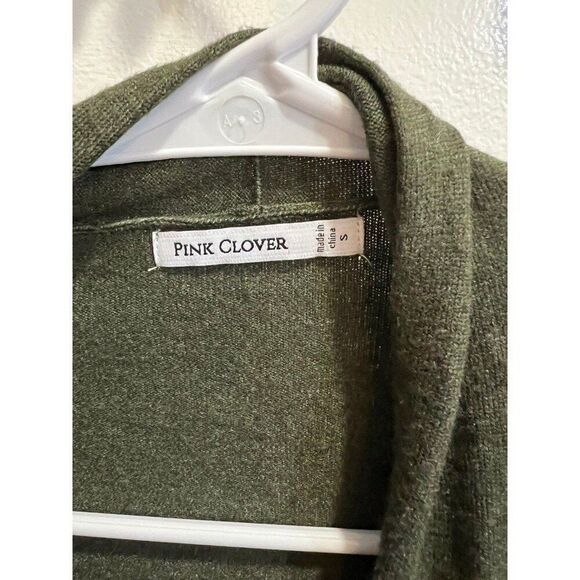 Pink Clover Women Penton Green Two Pocket Stretch Long Sleeve Open Cardigan - Picture 5 of 8
